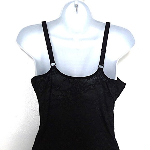 New Black Teddy Lace W/ Eyelash Trim Adjustable Straps Stretch Super Sexy! Sz L - Picture 3 of 4